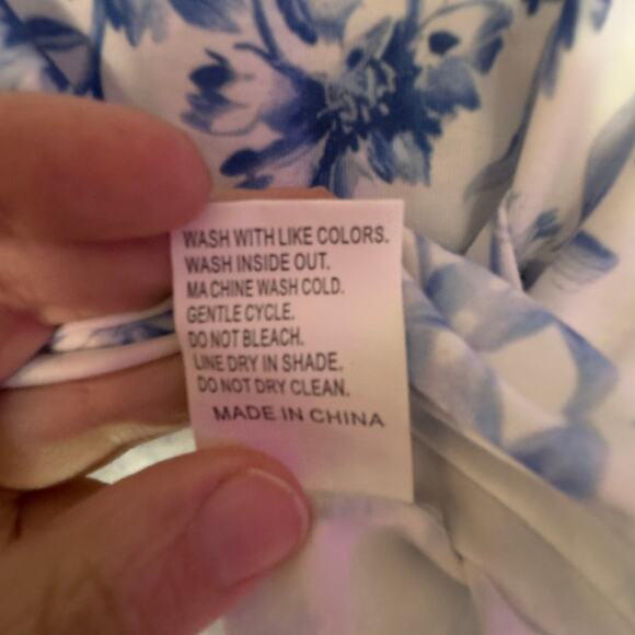 Women's Blue Floral Long Sleeve Top Size M - Picture 4 of 5